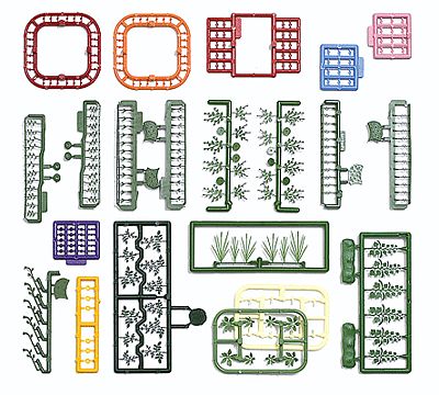 Busch Flower & Plant Set - Kit HO Scale Model Railroad Building Accessory #1258