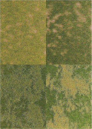 Busch Groundcover Mat Set - Each Mat- 4-1/8 x 5-13/16 HO Scale Model Railroad Grass Earth #1300