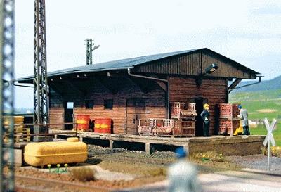 Busch Freight Shed - Kit - 7-11/16 x 3 x 2-13/16 HO Scale Model Railroad Building #1421