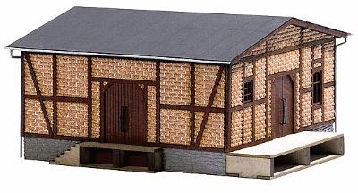 Busch Half-Timbered Freight Shed - 5-1/2 x 5-1/2 x 3 HO Scale Model Railroad Building #1422