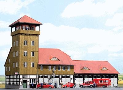 Busch Schwenningen Firehouse - Kit HO Scale Model Railroad Building #1450