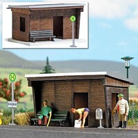 Busch Wood Bus Shelter - Laser-Cut Wood Kit