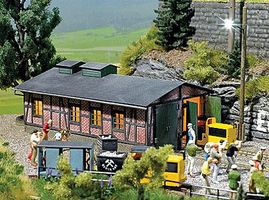 Busch Locomotive Shed Kit w/Real Wood 13.0 x 8.5 x 5.5cm HO Scale Model Railroad Building #1475 Busch Locomotive Shed Kit w/Real Wood 13.0 x 8.5 x 5.5cm HO Scale Model Railroad Building #1475