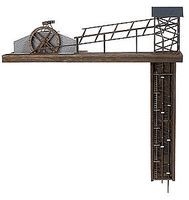 Busch Mine Elevator Kit w/Real Wood HO Scale Model Railroad Building Accessory #1479