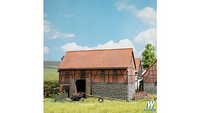 Busch Half-Timbered Barn w/ Large Stable Kit HO Scale Model Railroad Building #1507