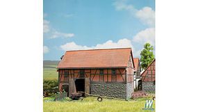 Busch Half-Timbered Barn w/ Large Stable Kit HO Scale Model Railroad Building #1507 Busch Half-Timbered Barn w/ Large Stable Kit HO Scale Model Railroad Building #1507