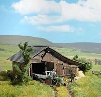 Busch Wooden Barn Laser-Cut Wood Kit HO Scale Model Railroad Building #1508 Busch Wooden Barn Laser-Cut Wood Kit HO Scale Model Railroad Building #1508