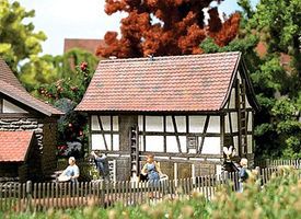 Busch Historic Hohenloher Half-Timber Small Animal Stable Kit HO Scale Model Railroad Building #1515