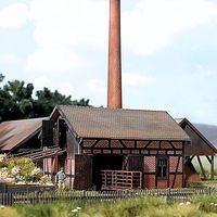 Busch Brickyard Molding/Press Shed w/Ramp Kit HO Scale Model Railroad Building #1552 Busch Brickyard Molding/Press Shed w/Ramp Kit HO Scale Model Railroad Building #1552