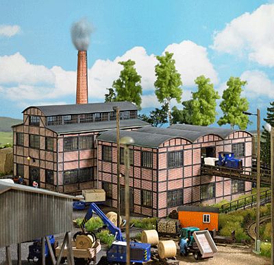Busch Hartmann Paper Mill Mill Building/Production Hall - Kit HO Scale Model Railroad Building #1557