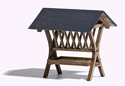 Busch Animal Forage/Feeding Stand - Laser-Cut Wood Kit HO Scale Model Railroad Building #1562