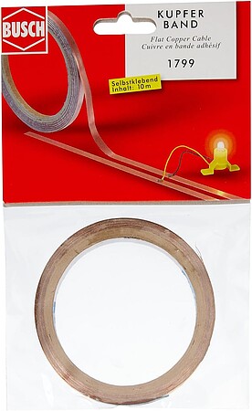 Busch Flat Copper Cable - 33 10m Roll Model Railroad Hook-Up Wire #1799