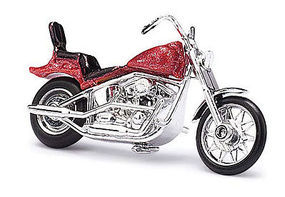 Busch Motorcycle red Metallic HO Scale Model Railroad Vehicle #40153 Busch Motorcycle red Metallic HO Scale Model Railroad Vehicle #40153