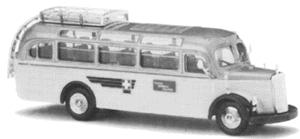 Busch 1949 Mercedes-Benz O-3500 Bus Swiss Postal Bus PTT HO Scale Model Railroad Vehicle #41035