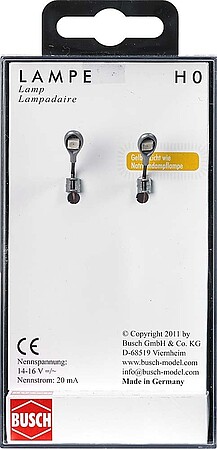 Busch Wall-Mounted Lamp Teardrop Light Housing (silver) HO Scale Model Railroad Roadway Light #4133