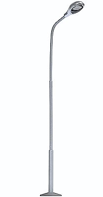 Busch Metal-Mast Street Light w/White LED Silver 3-1/2 HO Scale Model Railroad Roadway Light #4155