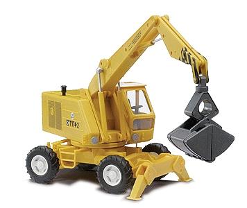 Busch T174 Rubber-Tired Construction Crane Clamshell Bucket HO Scale Model Railroad Vehicle #42870