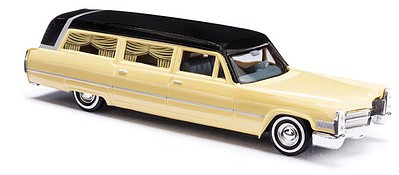 Busch 1967 Cadillac Station Wagon - Assembled Hearse (ivory, black)