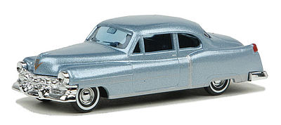 Busch 52 Cadillac silver/blue HO Scale Model Railroad Vehicle #43433