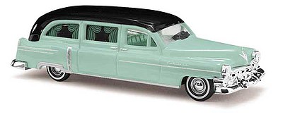 Busch 1952 Cadillac Station Wagon Hearse - Assembled Light Green, Black