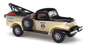 Busch Dodge Power Wagon Tow Truck HO Scale Model Railroad Vehicle #44017 Busch Dodge Power Wagon Tow Truck HO Scale Model Railroad Vehicle #44017