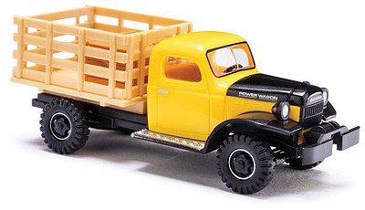 Busch 1945-1968 Dodge Power Wagon 4x4 Stakebed Truck w/Crate Load - Assembled Yellow, Black
