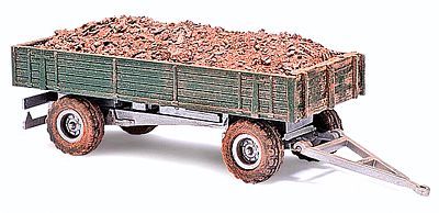 Busch 1958 Low-Sided Farm Trailer With Manure Load HO Scale Model Railroad Vehicle #44922