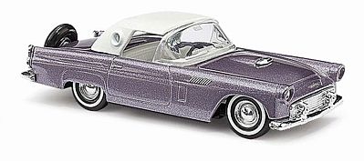 Busch 1956 Ford Thunderbird Hard Top Metallic Purple-Silver HO Scale Model Railroad Vehicle #45201