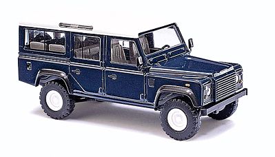 Busch 1983 Land Rover Defender SUV - Assembled - Blue, White HO Scale Model Railroad Vehicle #50302