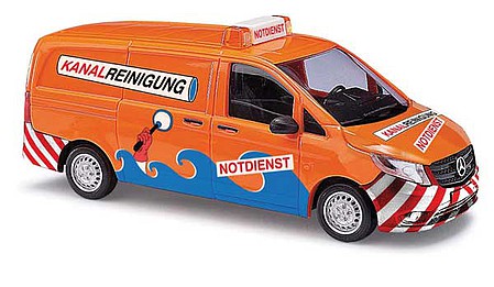 Busch 2014 Mercedes-Benz Vito Cargo Van - Assembled Kanal-Reinigung (orange, blue, white, German Lettering)