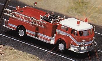 Busch Emergency Vehicle w/Working Lights American La France Fire Dept. Pumper (red lamps) - HO-Scale