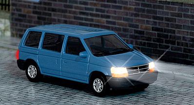 Busch Chrysler Voyager Van w/Working Headlights & Taillights HO Scale Model Railroad Vehicle #5657