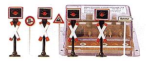Busch Crossing Signals w/Signs HO Scale Model Railroad Trackside Accessory #5913