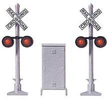 Busch Crossing Signal 2 Signals & Relay Box HO Scale Model Railroad Trackside Accessory #5934