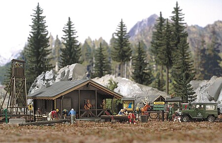 Busch Forest Recreational Accessory Set HO Scale Model Railroad Building Accessory #6042