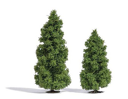 Busch Larch Trees 3-15/16 and 5-1/8  10 and 13cm pkg(2)