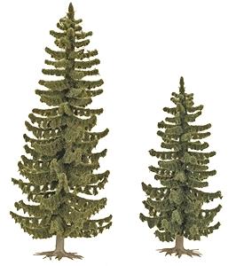 Busch Spruce Trees pkg(2) - 3-5/8 x 4-13/16 HO Scale Model Railroad Tree #6133