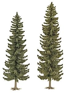 Busch Spruce Trees pkg(2) - 6-13/16 & 7-13/16 HO Scale Model Railroad Tree #6134