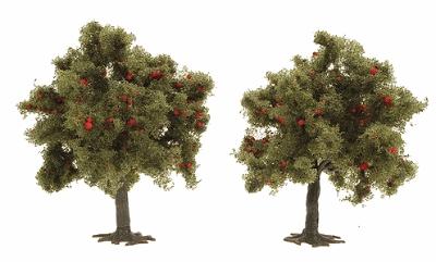 Busch Trees - Apple Tree - 75mm - Package of 2 HO Scale Model Railroad Tree #6848
