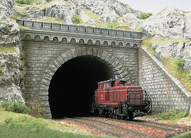 Busch Tunnel Portal w/Wings Double Track HO Scale Model Railroad Scenery #7023 Busch Tunnel Portal w/Wings Double Track HO Scale Model Railroad Scenery #7023