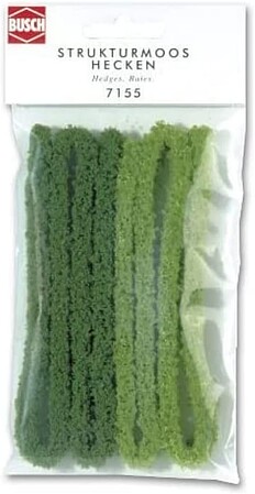 Busch Moss Hedges - Green 39.4 x 3/8 100 x 1cm N Scale Model Railroad Road Tree #7155