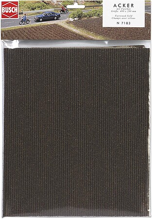 Busch Plowed Field Sheet - 19 x 11 48 x 28cm pkg(2) N Scale Model Railroad Grass Mat #7183