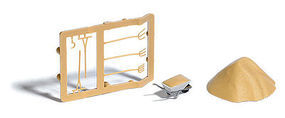 Busch Sandpile and Wheelbarrow Tool Set HO Scale Model Railroad Building Accessory #7787 Busch Sandpile and Wheelbarrow Tool Set HO Scale Model Railroad Building Accessory #7787