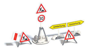 Busch Construction Site Signs HO Scale Model Railroad Road Accessory #7789 Busch Construction Site Signs HO Scale Model Railroad Road Accessory #7789