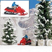 Busch Snowmobile with Figure HO Scale Model Railroad Figure #7818 Busch Snowmobile with Figure HO Scale Model Railroad Figure #7818