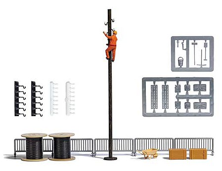 Busch Pole Climber with Pole and Accessories Miniature Scene