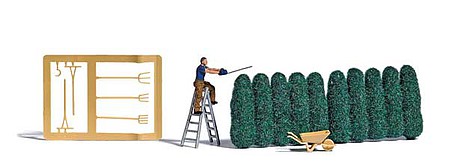 Busch Hedge Trimming Miniature Scene Trees, Figure and Accessories