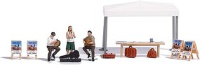 Busch Street Musicians Miniature Scene 3 Musicians, Table, Signs, Pop-Up Canopy, Accessories Busch Street Musicians Miniature Scene 3 Musicians, Table, Signs, Pop-Up Canopy, Accessories