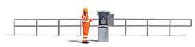 Busch Dispatcher Signal Mast Telephone Miniature Scene Telephone Box, DB AG Worker Figure, Safety Railing Busch Dispatcher Signal Mast Telephone Miniature Scene Telephone Box, DB AG Worker Figure, Safety Railing