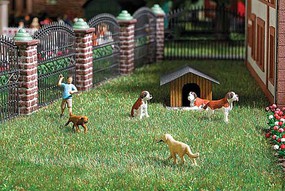 Busch Playing Fetch with Dogs Action Set 2 Dogs, 1 Throwing Figure